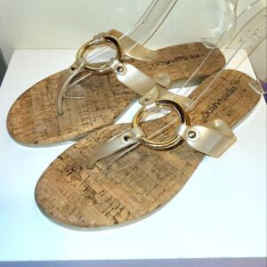 Bernardo "Matrix" Thong Jelly O-Ring Cork Taupe Sandals Sz.10 Ret. $109